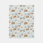 Couverture Polaire Motif de chiot d'aquarelle (Devant)