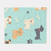 Couverture Polaire Motif de chiots mignons (Devant (Horizontal))