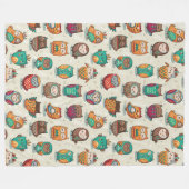 Couverture Polaire Motif de chouette mignonne (Devant (Horizontal))