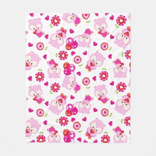 Couverture Polaire Motif De Chouettes, Chouettes Mignonnes, Chouettes (Devant)