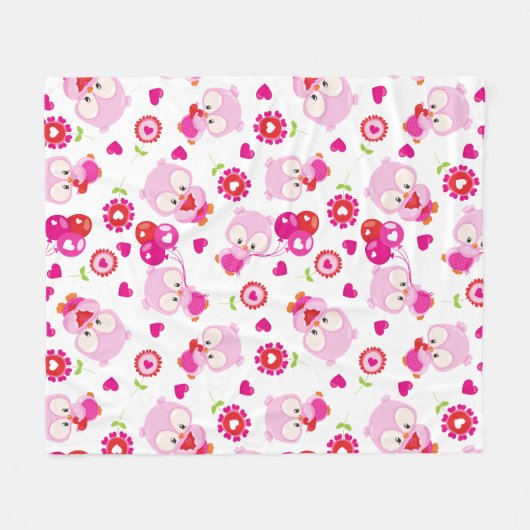 Couverture Polaire Motif De Chouettes, Chouettes Mignonnes, Chouettes (Devant (Horizontal))