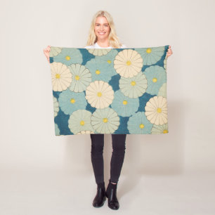 Couverture Polaire Motif de chrysanthème
