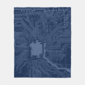 Couverture Polaire Motif de circuit Geek bleu (Devant)