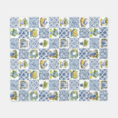 Couverture Polaire Motif de citron d'été méditerranéen (Devant (Horizontal))