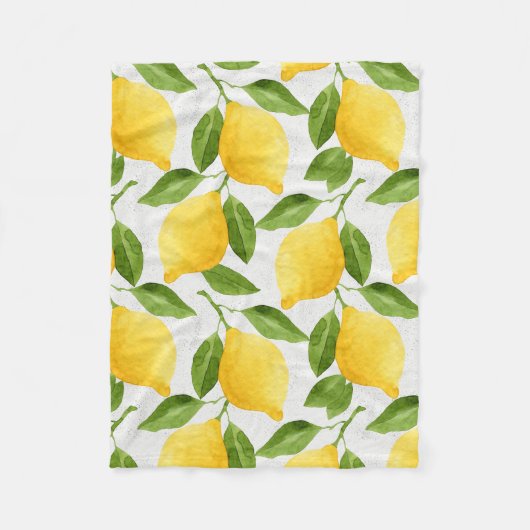 Couverture Polaire Motif de citrons d'aquarelle (Devant)