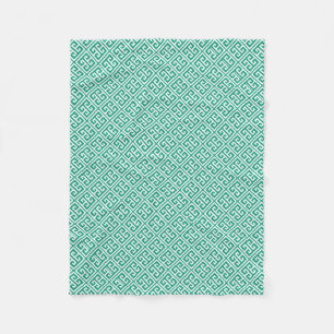 Couverture Polaire Motif de clé grecque Emerald Green