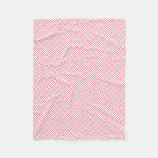 Couverture Polaire Motif de clé grecque rose (Devant)