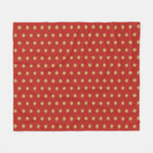 Couverture Polaire Motif de Clover d'or sur Maroon Red (Devant (Horizontal))