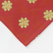 Couverture Polaire Motif de Clover d'or sur Maroon Red (Coin)