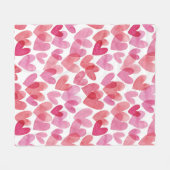 Couverture Polaire Motif de coeur aquarelle (Devant (Horizontal))