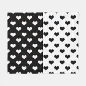 Couverture Polaire Motif de coeur Black White Love (Devant (Horizontal))