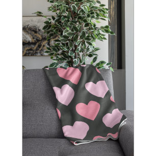 Couverture Polaire Motif de coeur d'amour moderne