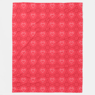 Couverture Polaire Motif de coeur de style Ikat rouge