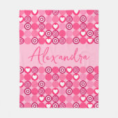 Couverture Polaire Motif de cœur et de fleurs roses mignon pour la Sa (Devant)