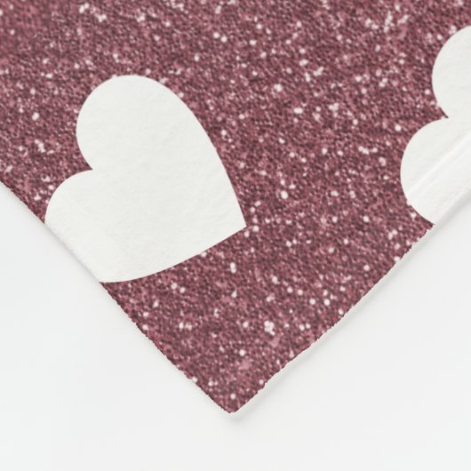 Couverture Polaire Motif de coeur mignon Rose Parties scintillant or (Coin)