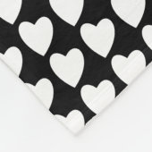 Couverture Polaire Motif de cœur noir et blanc Amitié (Coin)