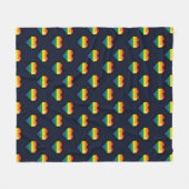 Couverture Polaire Motif de coeur Rainbow 8 Bit (Devant (Horizontal))