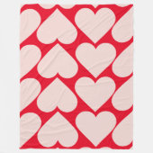 Couverture Polaire Motif de coeur romantique et rouge moderne (Devant)