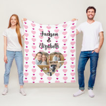 Motif de coeur rose mignon Personnalisez avec 6 ph