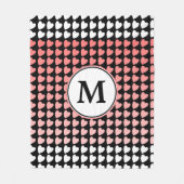 Couverture Polaire Motif de coeur rose noir (Devant)