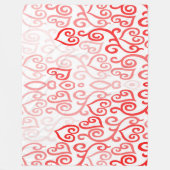 Couverture Polaire Motif de coeur rouge et rose (Devant)