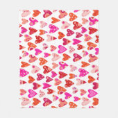 Couverture Polaire Motif de coeur Rouge rose moderne (Devant)