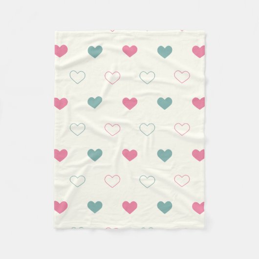 Couverture Polaire Motif de cœur simple et mignon (Devant)