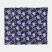 Couverture Polaire Motif de coeur violet Dessin Saint Valentin (Devant (Horizontal))