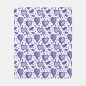 Couverture Polaire Motif de coeur violet Dessin Saint Valentin (Devant)