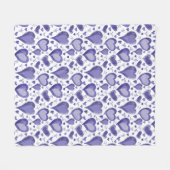 Couverture Polaire Motif de coeur violet Dessin Saint Valentin (Devant (Horizontal))