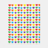 Couverture Polaire Motif de cœurs arc-en-ciel (Devant)