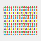 Couverture Polaire Motif de cœurs arc-en-ciel (Devant (Horizontal))