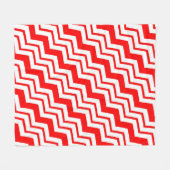 Couverture Polaire Motif de conception en chevron zigzag blanc rouge (Devant (Horizontal))
