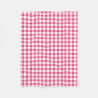 Couverture Polaire Motif De Contrôle En vichy Rose Et Blanc