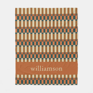 Couverture Polaire Motif de contrôle géométrique Brown d'automne pers