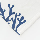 Couverture Polaire Motif de coquillage bleu de la Marine (Coin)