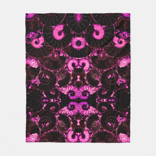 Couverture Polaire Motif de coquille fossile rose Nautilus (Devant)
