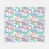 Couverture Polaire Motif de corail d'aquarelle (Devant (Horizontal))