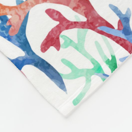 Couverture Polaire Motif de corail d'aquarelle (Coin)