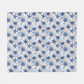 Couverture Polaire Motif de couleur bleu marine tropicale (Devant (Horizontal))