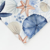 Couverture Polaire Motif de couleur bleu marine tropicale (Coin)