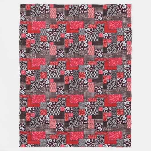 Couverture Polaire Motif de courtepointure florale patchwork rétro (Devant)