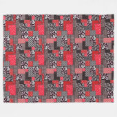 Couverture Polaire Motif de courtepointure florale patchwork rétro (Devant (Horizontal))