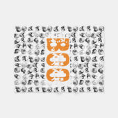 Couverture Polaire Motif de crâne Éffrayant Orange Boo Halloween (Devant (Horizontal))