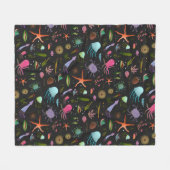Couverture Polaire Motif de créatures de mer (Devant (Horizontal))