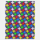 Couverture Polaire Motif de croix colorées (Devant)