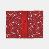 Couverture Polaire motif de crosse rouge de nom personnalisé (Devant (Horizontal))