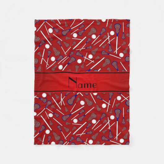 Couverture Polaire motif de crosse rouge de nom personnalisé (Devant)