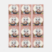 Couverture Polaire Motif de Cuisine Bunny Pink (Devant)