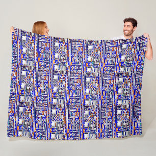 Couverture Polaire Motif de danse géométrique Afrocentré Kuba